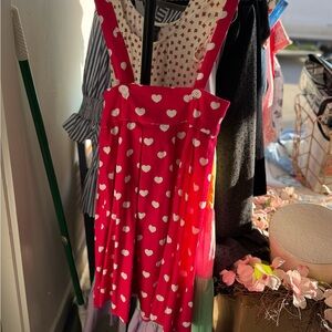 Unique vintage heart pinafore dress